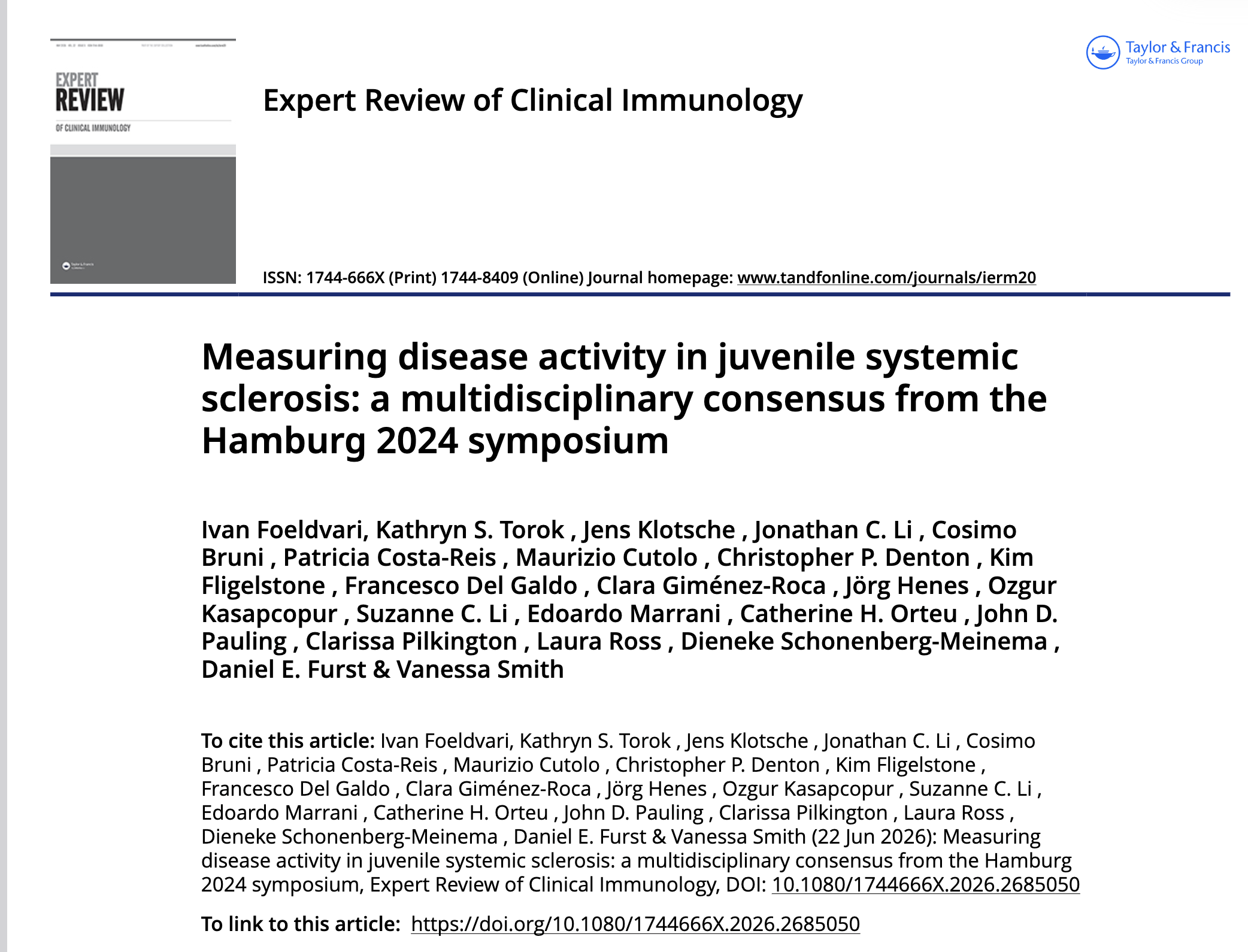 Measuring disease activity in juvenile systemic sclerosis: a multidisciplinary consensus from the Hamburg 2024 symposium